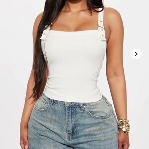 Buckled Ribbed Tank Top